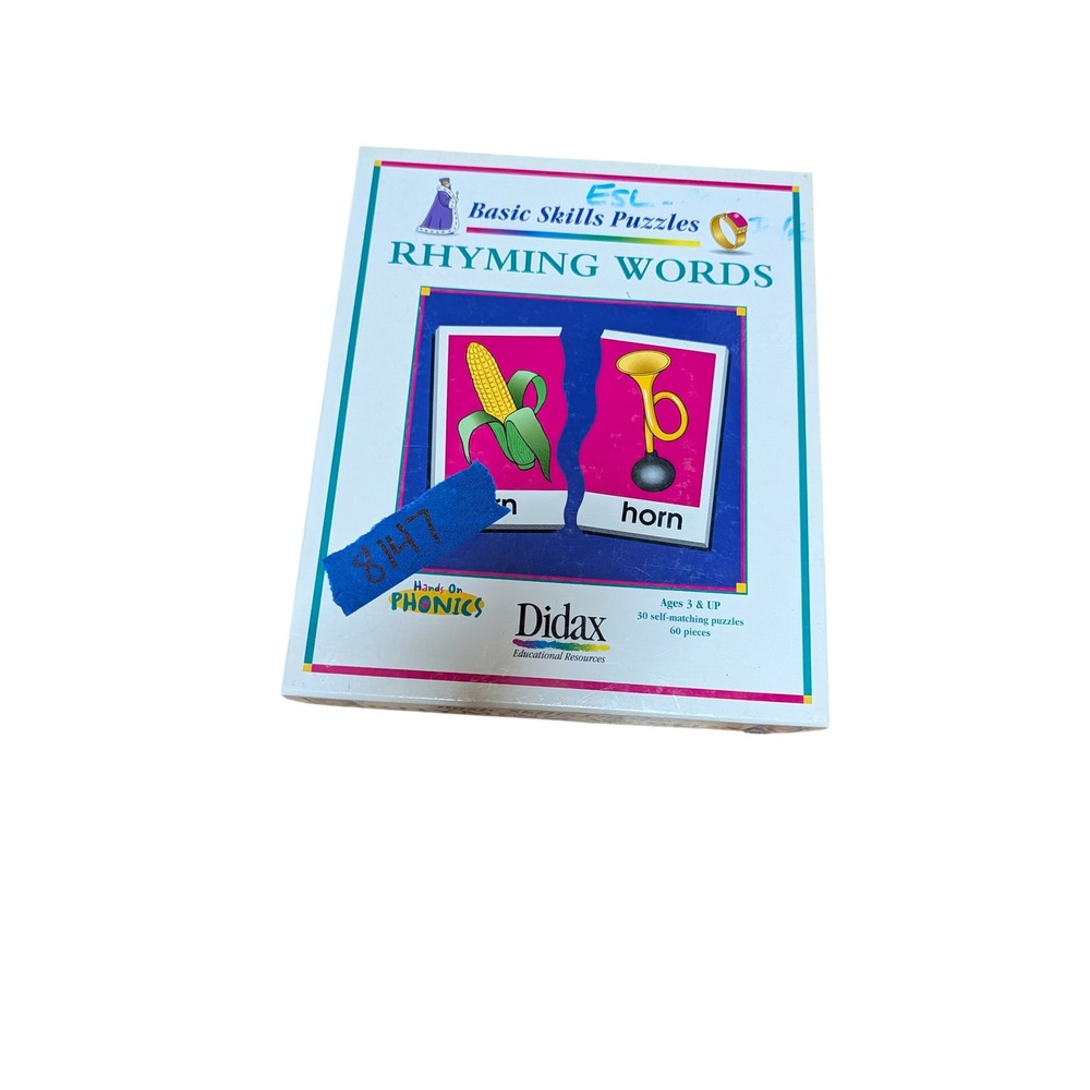 Didax Rhyming Words Puzzle Kids One Size Multicolor Good Educational Phonics